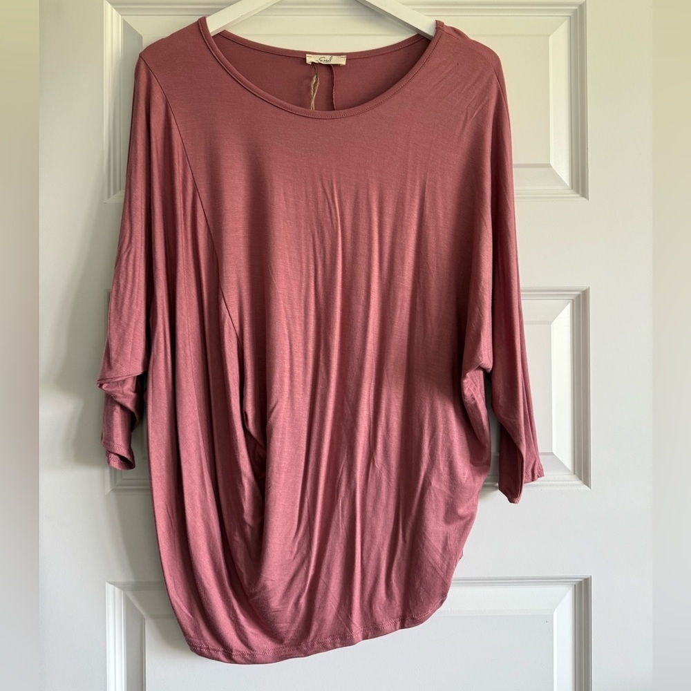 Relaxed Dolman Sleeve Top - Rose Pink